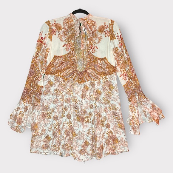 Free People Lady Luck Printed Tunic Size Small Bohemian Mini Dress - Picture 5 of 16